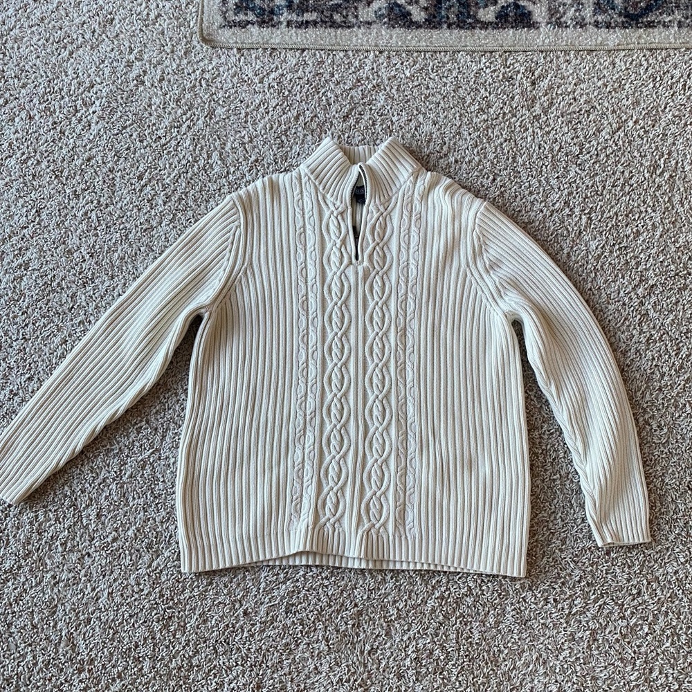 White Cable Knit Sweater